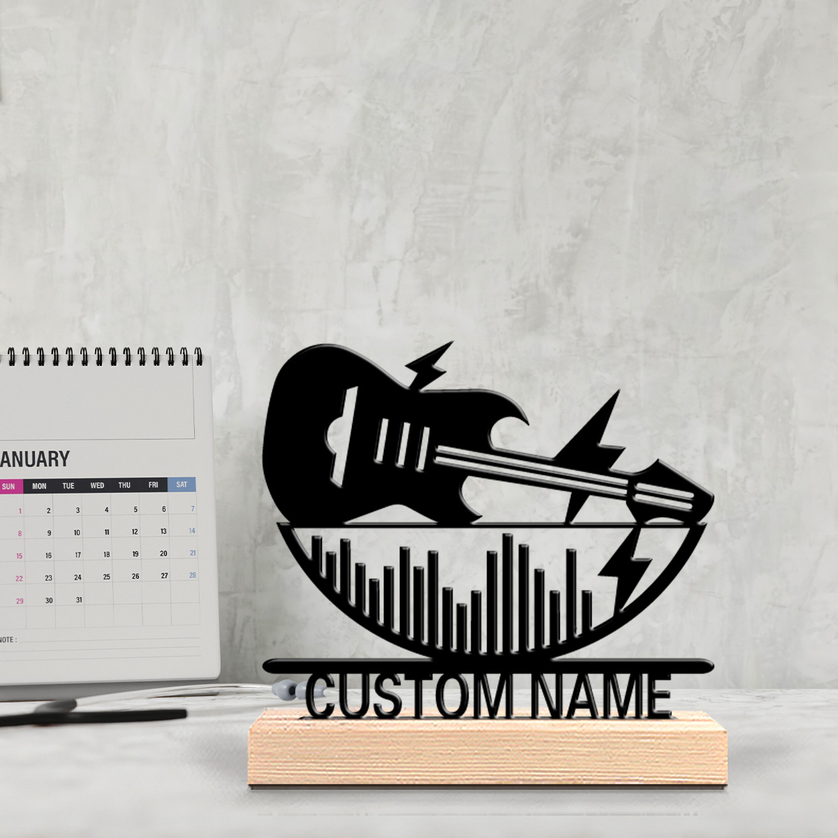 Home Decor Statue - 1pc Modern guitar Custom Letter Metal