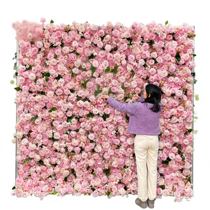 Home Decor Wall Panels - Sunwedding Silk Artificial Flower Wall Customized