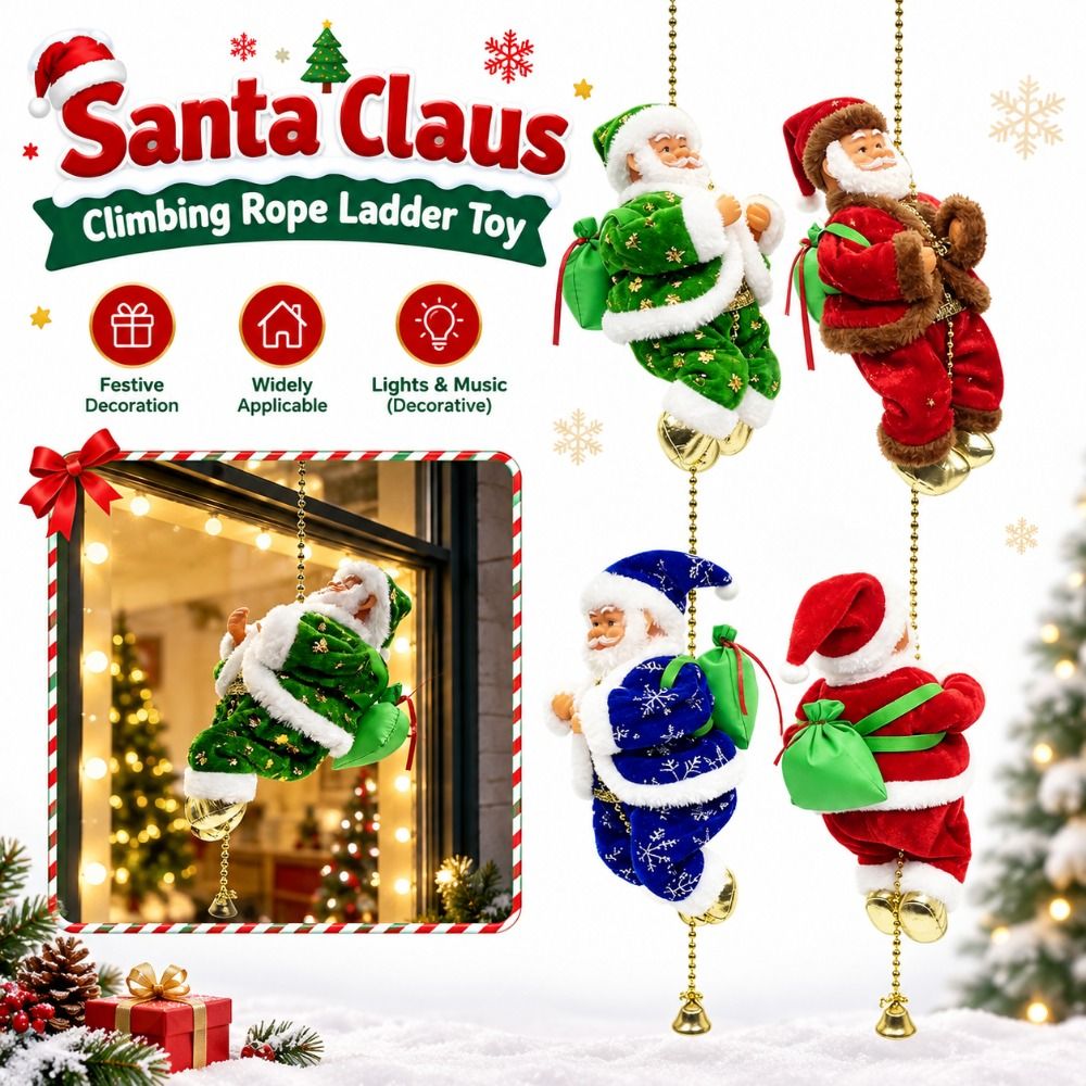 Rope Light Decoration - Electric Santa Claus Climbing Rope Ladder