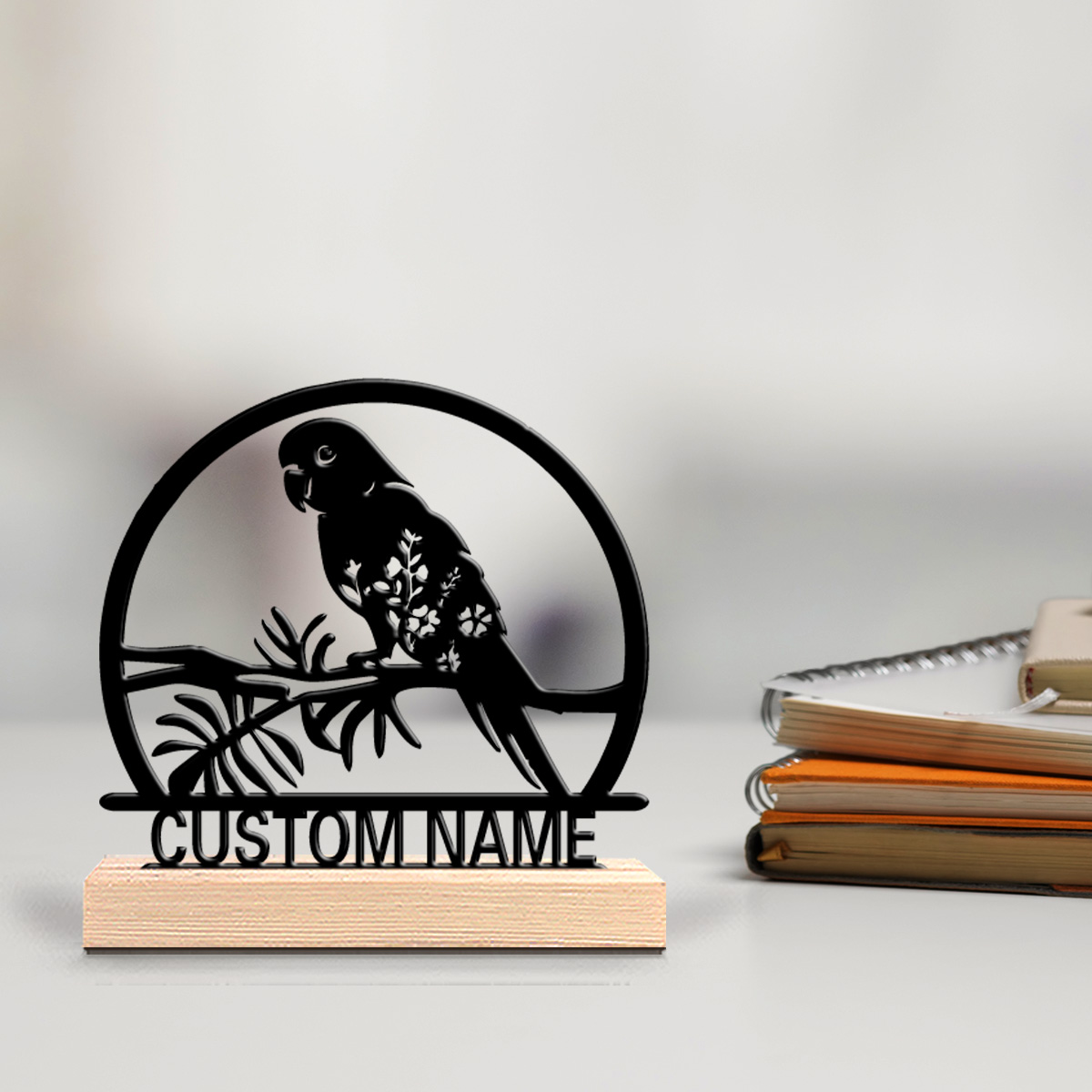 Home Decor Statue - 1pc Cartoon Personalized Custom Parrot Metal