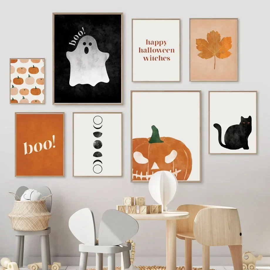Home Decor Essentials - Cat Halloween Soul Pumpkin Wall Art