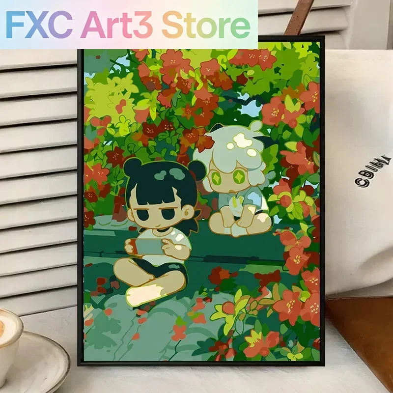 Abstract Oil Painting - Frameless,The Legend Of Luo Xiaohei Cartoon