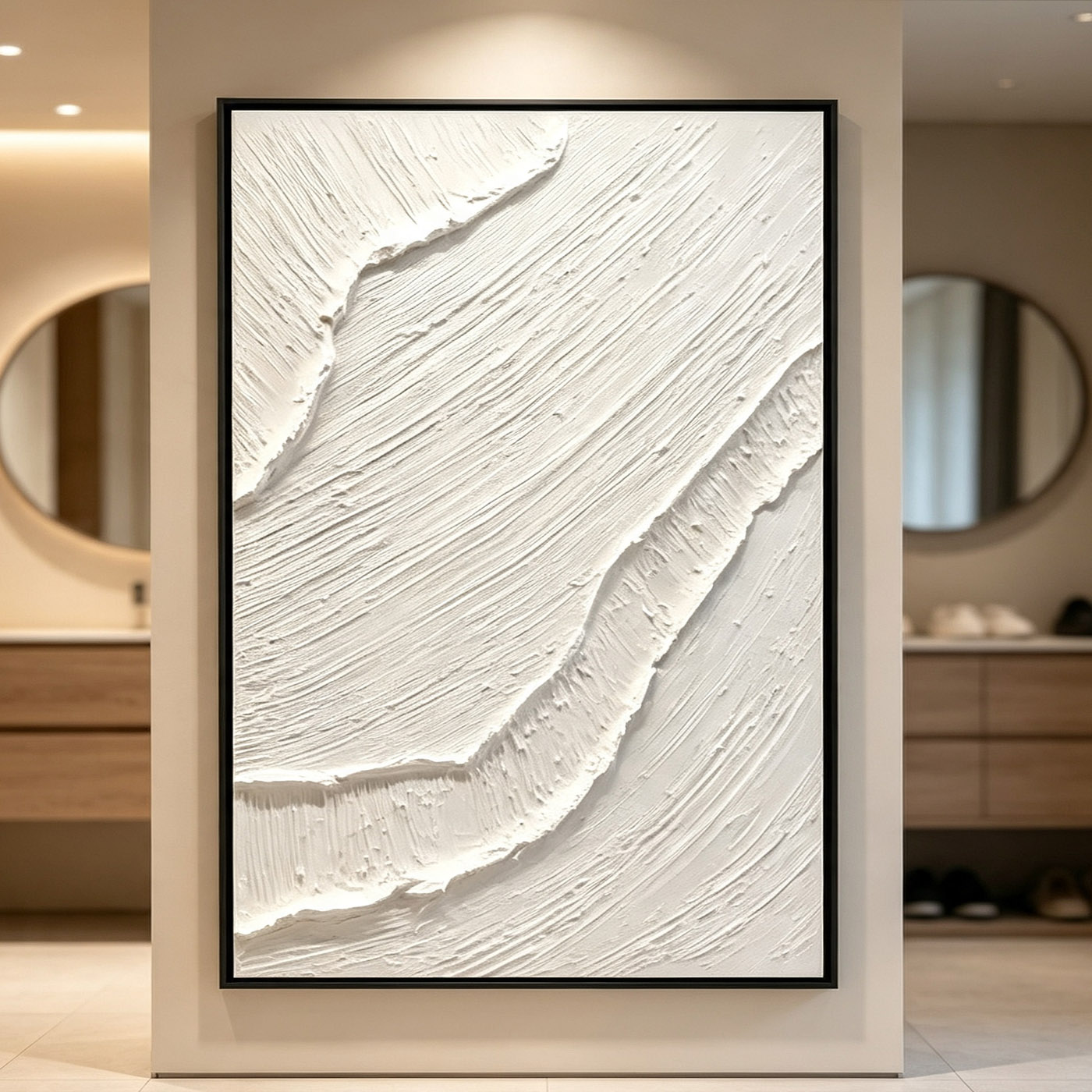 Hand-Painted White 3D Thick Te - Abstract Oil Painting review and price