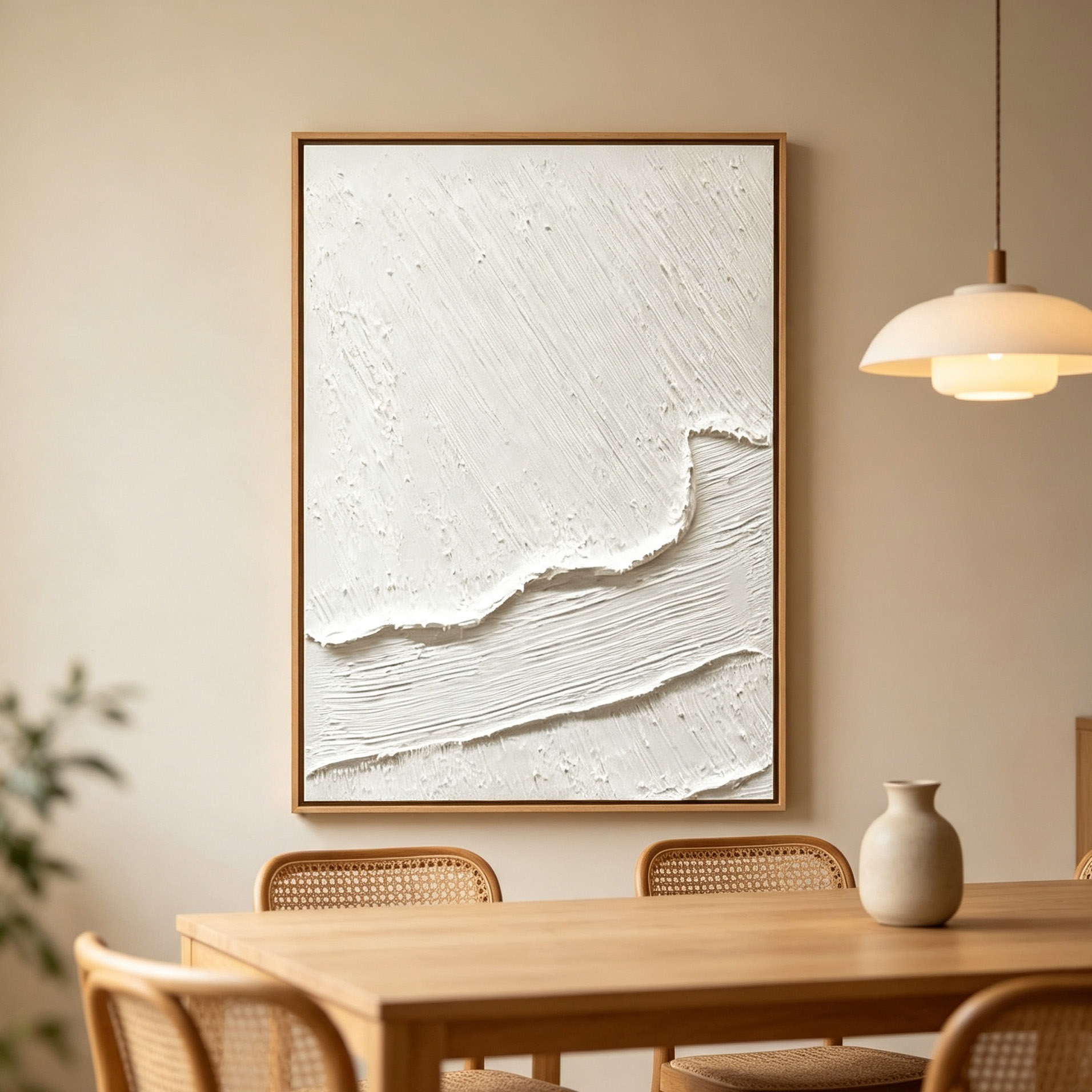 Hand-Painted White 3D Thick Te - Abstract Oil Painting review and price