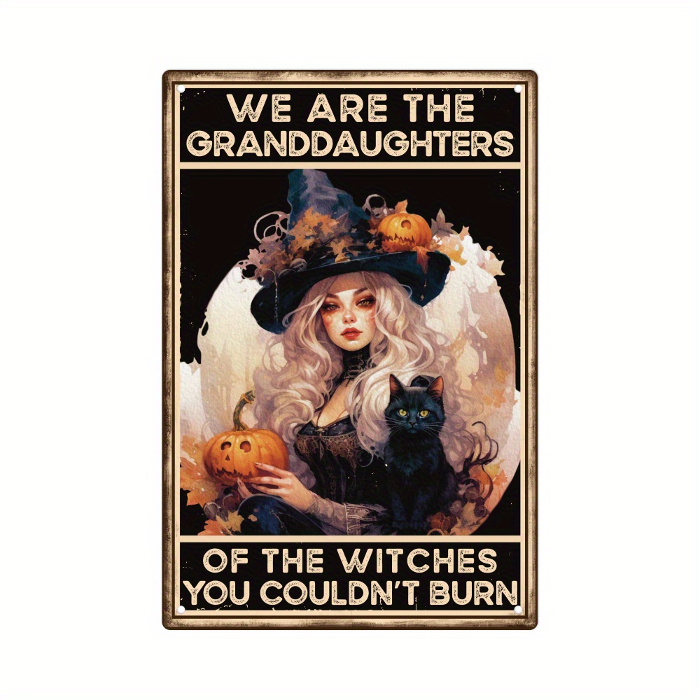 Vintage Witch Metal Tin Sign W - Home Decor Cat review and price