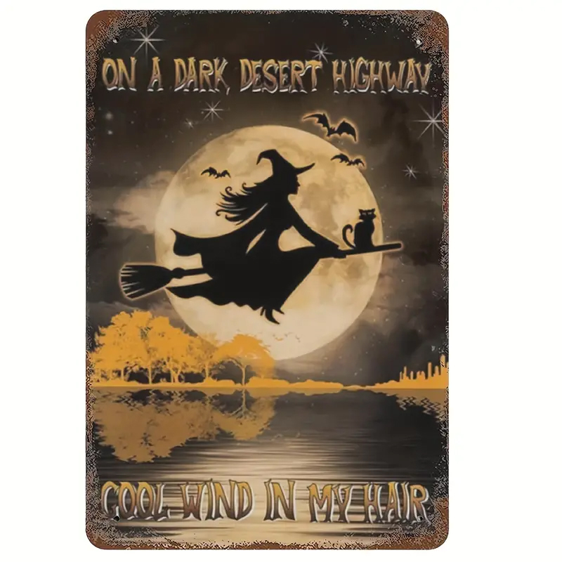 Vintage Witch Metal Tin Sign W - Home Decor Cat review and price