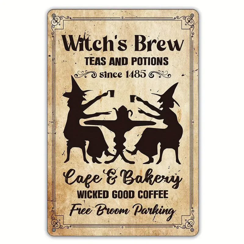 Vintage Witch Metal Tin Sign W - Home Decor Cat review and price