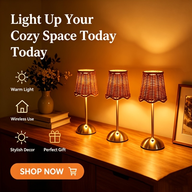 Bohemian Woven Rattan Art Tabl - Home Decor Lighting review and price