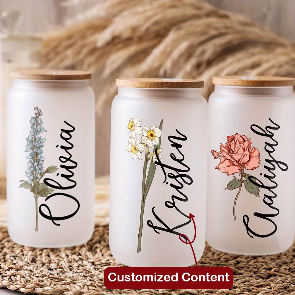 Custom Birth Flower Name Glass - Terrarium Glass Bottle review and price
