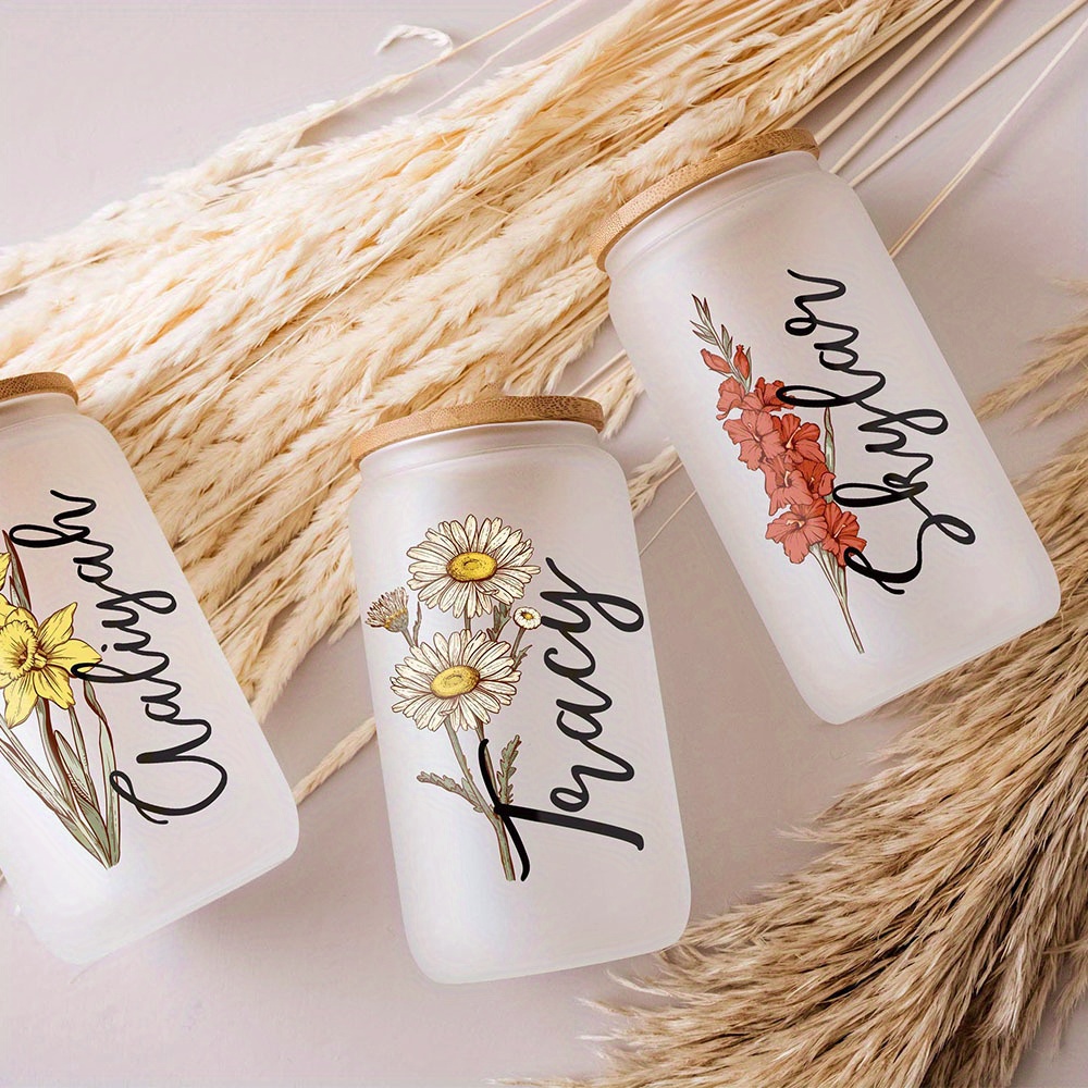 Custom Birth Flower Name Glass - Terrarium Glass Bottle review and price