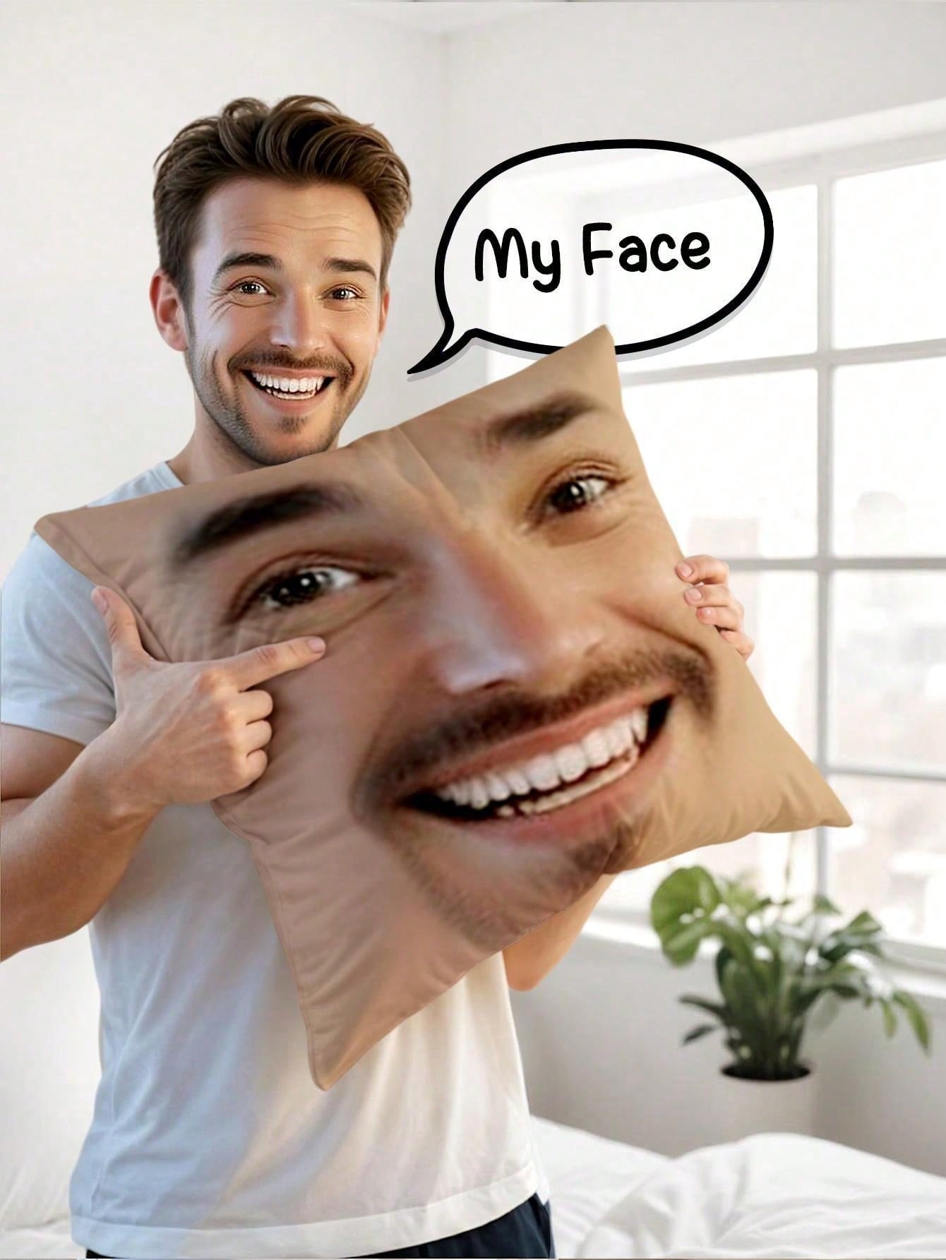 1pc Custom Face Square Pillow  - Home Decor Fabric review and price
