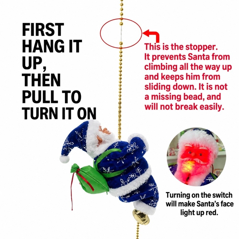 Electric Santa Claus Climbing  - Rope Light Decoration review and price