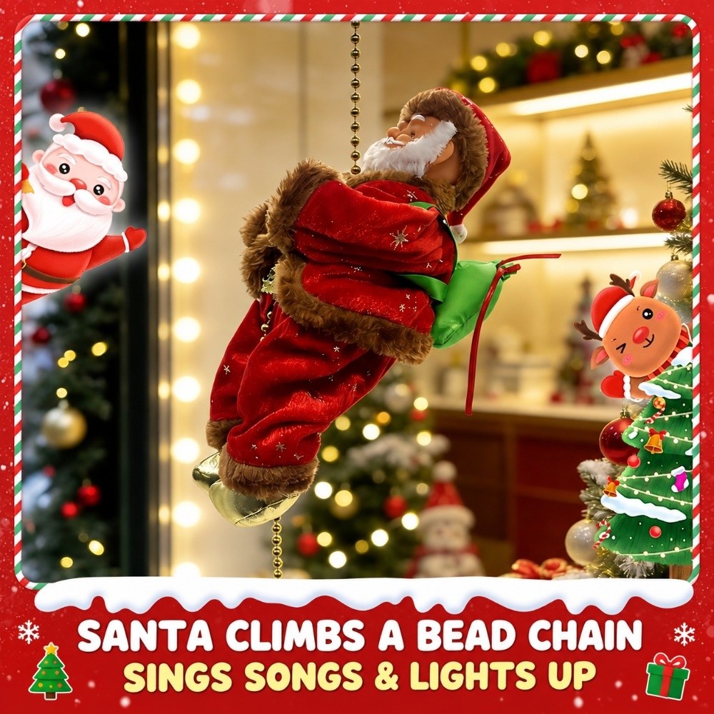 Electric Santa Claus Climbing  - Rope Light Decoration review and price