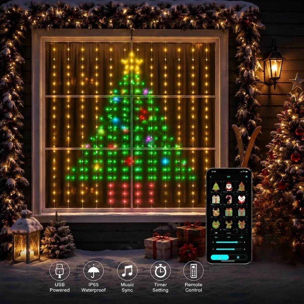 LED Pixel Curtain Lights Bluet - Home Decor Lighting review and price