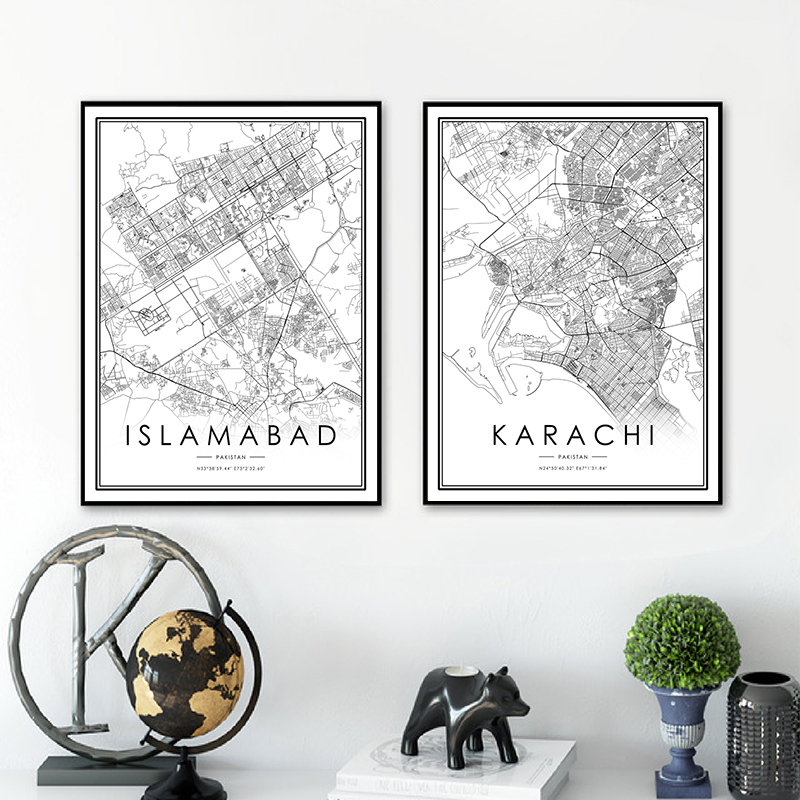 KARACHI City Map Poster ISLAMA - Home Decor Karachi review and price