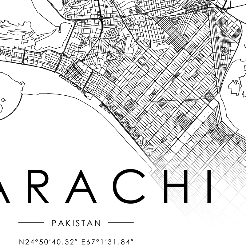KARACHI City Map Poster ISLAMA - Home Decor Karachi review and price