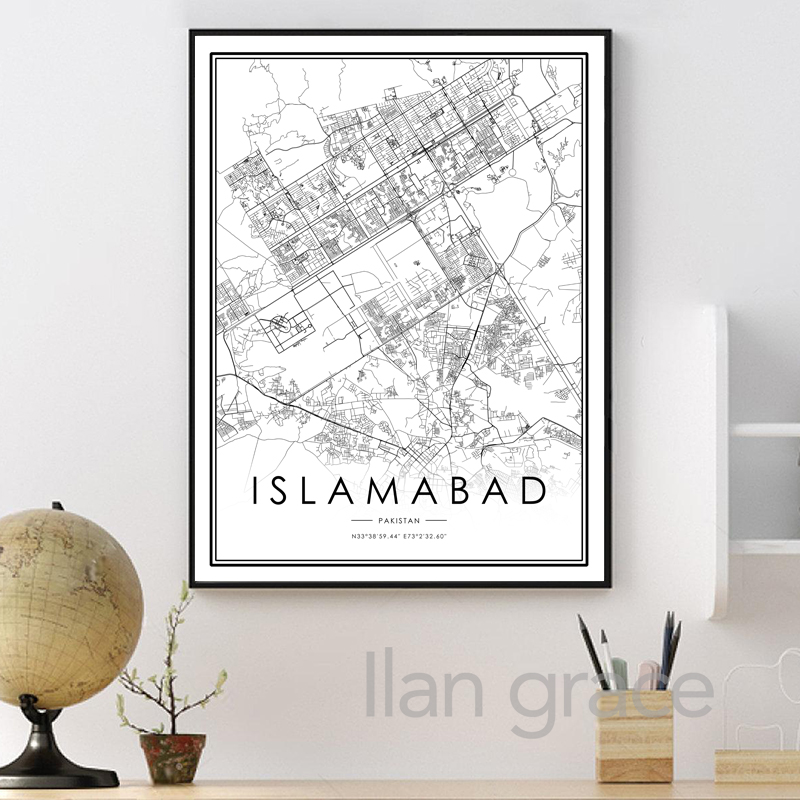 KARACHI City Map Poster ISLAMA - Home Decor Karachi review and price