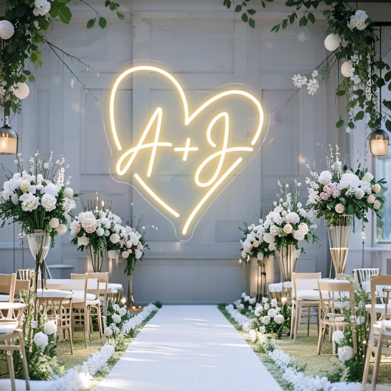 Custom Initials Heart LED Neon - Home Decor Halloween review and price