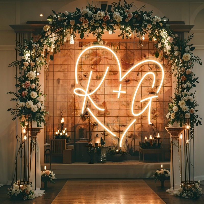 Custom Initials Heart LED Neon - Home Decor Halloween review and price
