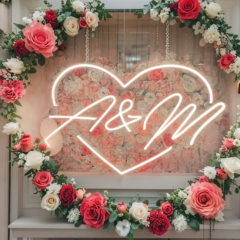 Custom Initials Heart LED Neon - Home Decor Halloween review and price