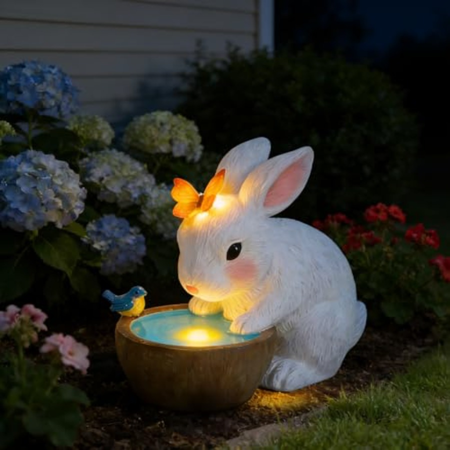 Solar Bunny Garden Outdoor Sta - Home Decor Statue review and price