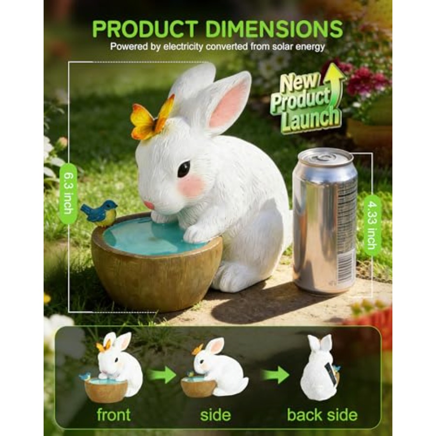 Solar Bunny Garden Outdoor Sta - Home Decor Statue review and price