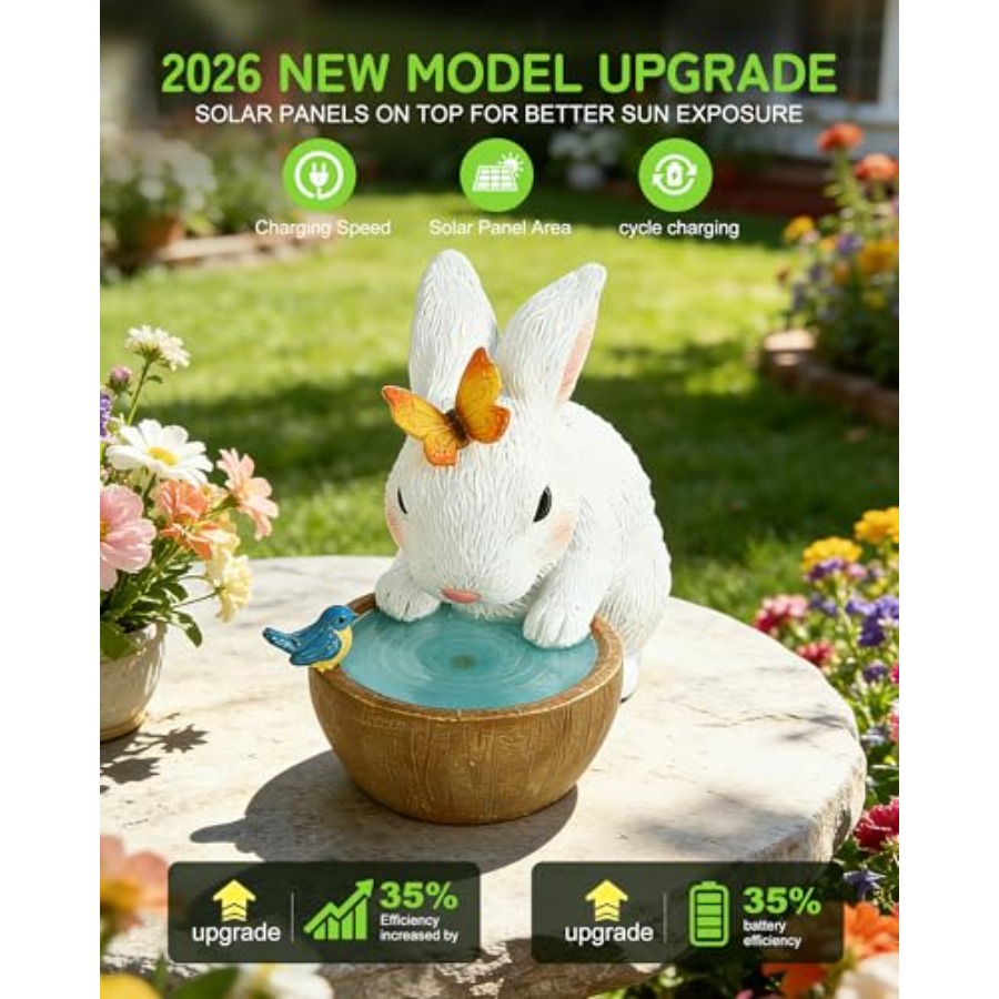 Solar Bunny Garden Outdoor Sta - Home Decor Statue review and price