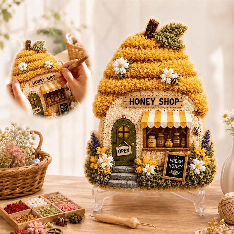 3D Mushroom House Poke Art DIY - Home Decor Fabric review and price