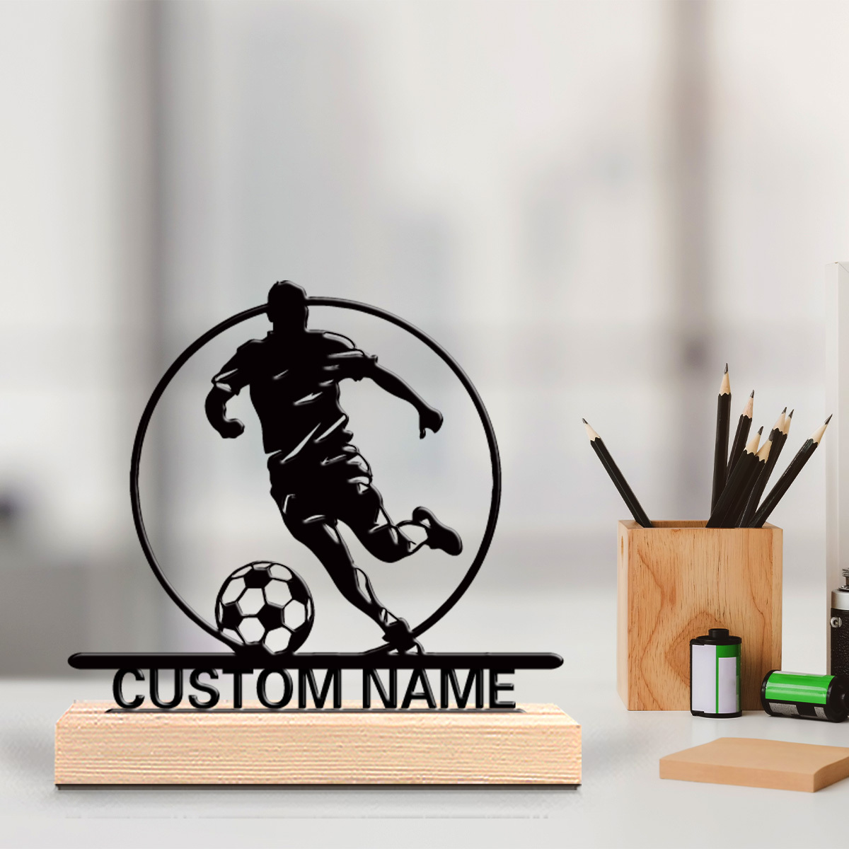 Custom Soccer Player Metal Sta - Home Decor Statue review and price