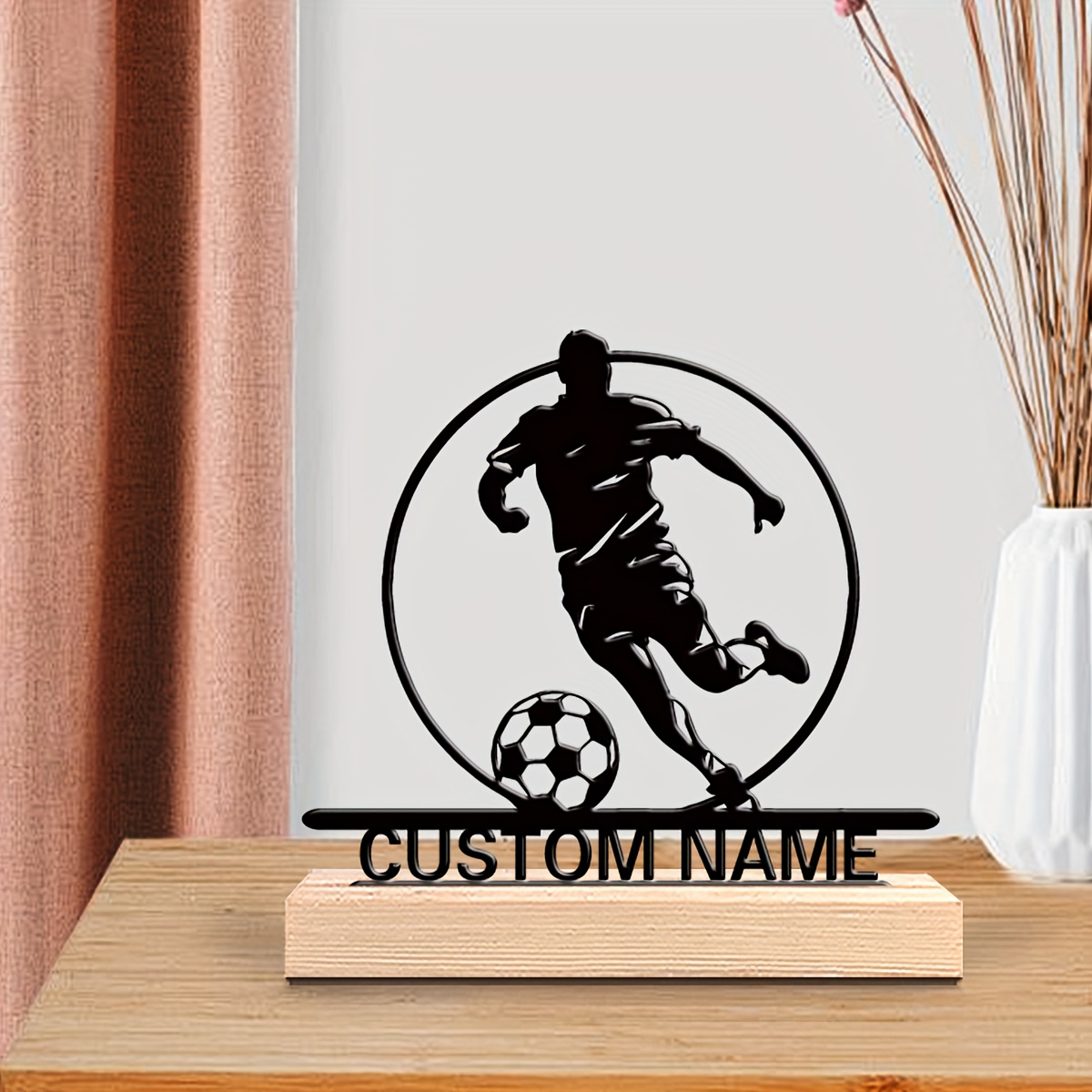 Custom Soccer Player Metal Sta - Home Decor Statue review and price