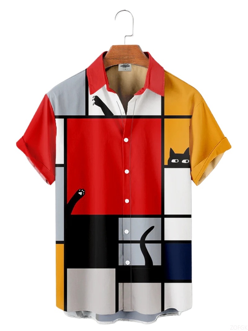 Men Shirts 3d Geometric Art Co - Abstract Oil Painting review and price