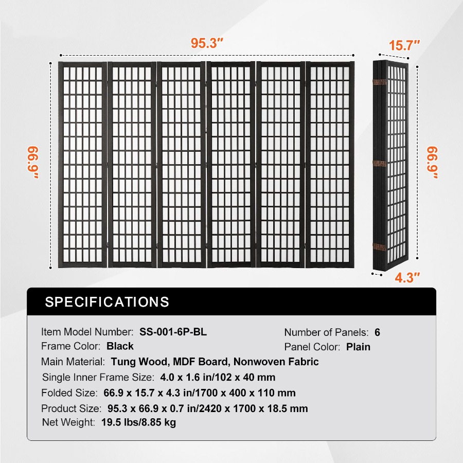 6 Panel Japanese Room Divider  - Home Decor Wall Panels review and price