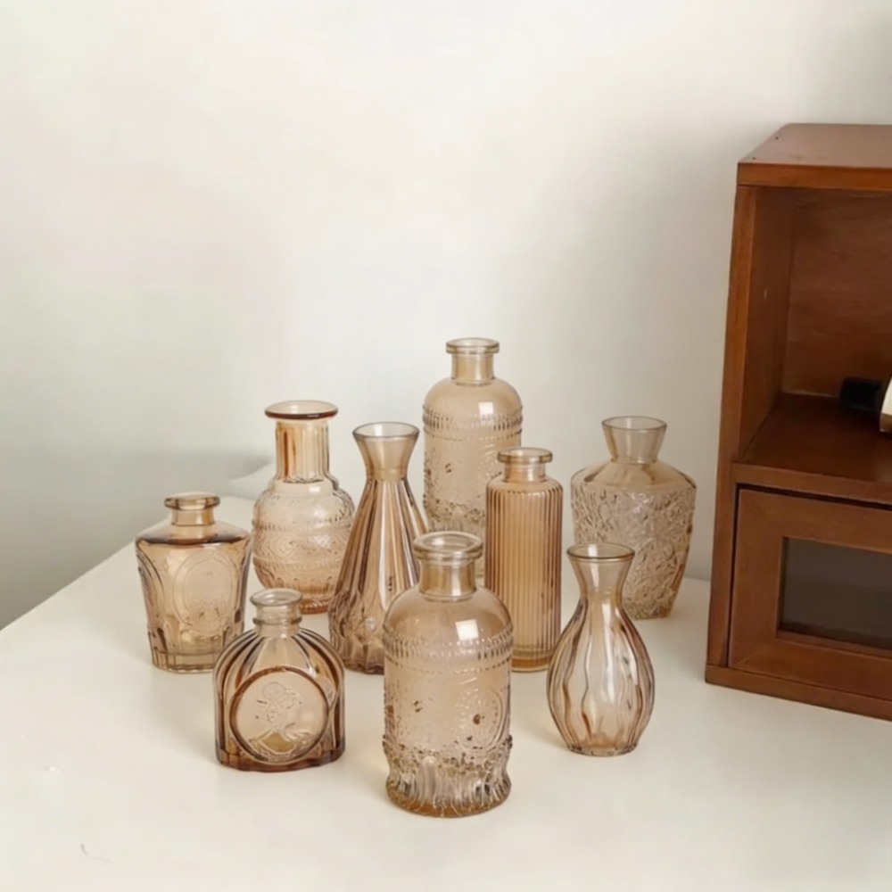 10PCS French Retro Relief Mini - Terrarium Glass Bottle review and price