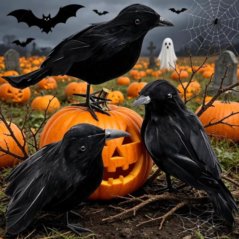 1PC Black Crow Halloween Decor - Home Decor Halloween review and price