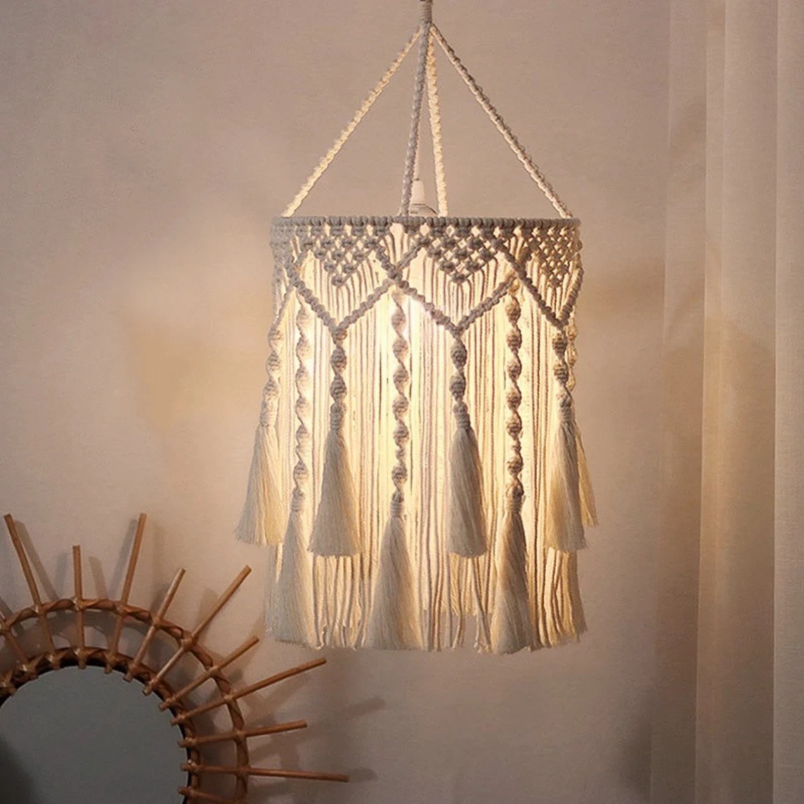 Nordic style hand woven cotton - Rope Light Decoration review and price
