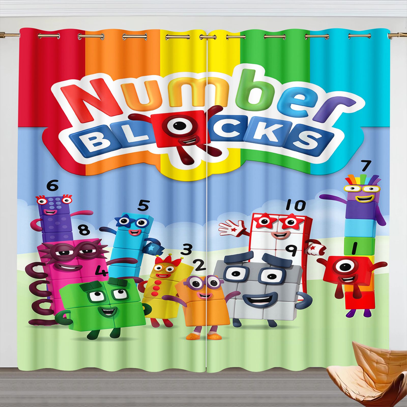 Numberblocks Cartoon Curtains, - Home Decor Wall Panels review and price