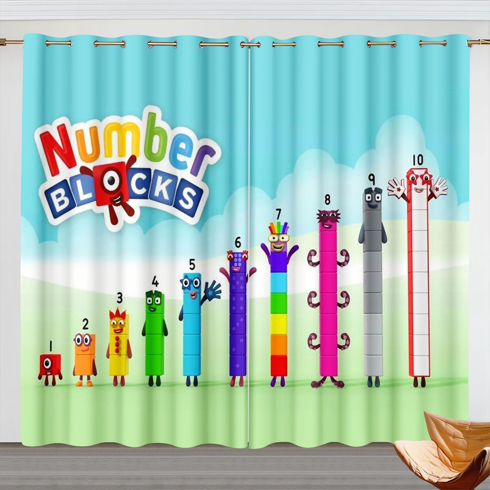 Numberblocks Cartoon Curtains, - Home Decor Wall Panels review and price