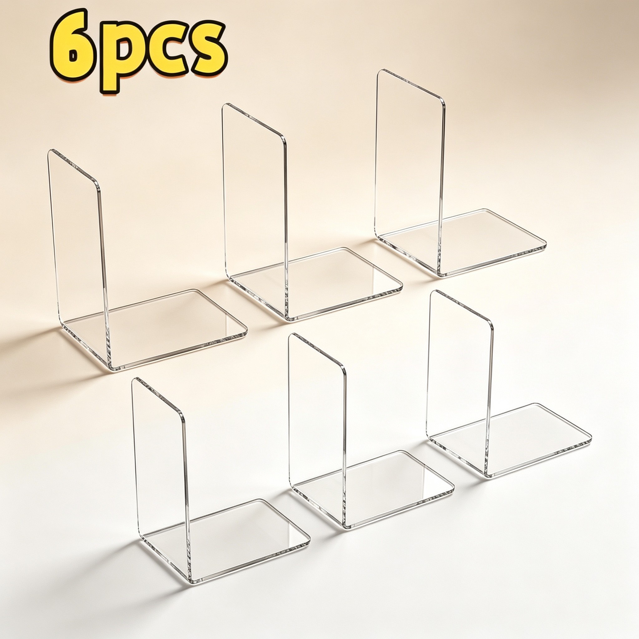 6 Pcs Transparent Acrylic Book - Aesthetic Bookend review and price