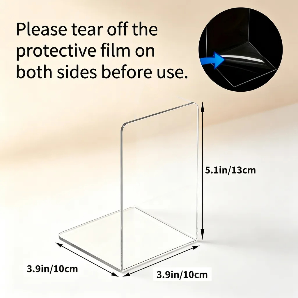 6 Pcs Transparent Acrylic Book - Aesthetic Bookend review and price