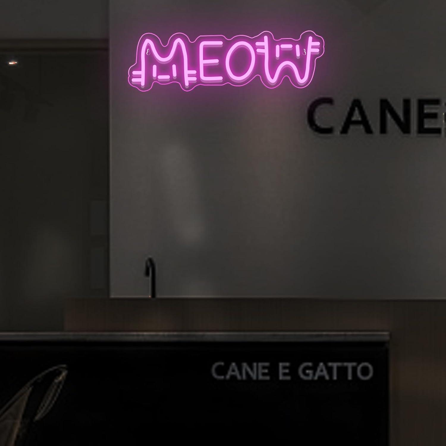 Meow Neon Sign Cat USB Powered - Home Decor Cat review and price