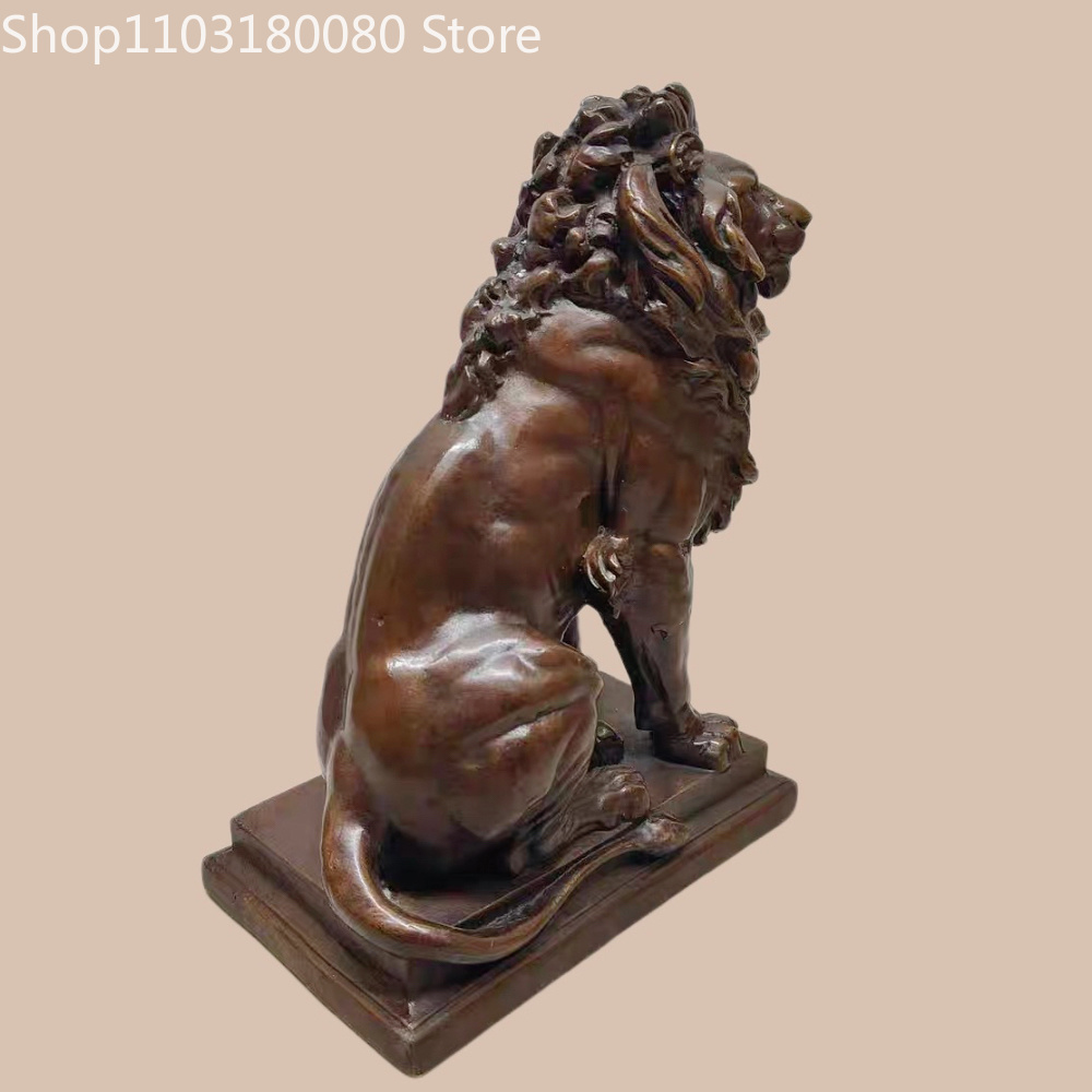 21cm Antique Finish Copper Lio - Home Decor Statue review and price