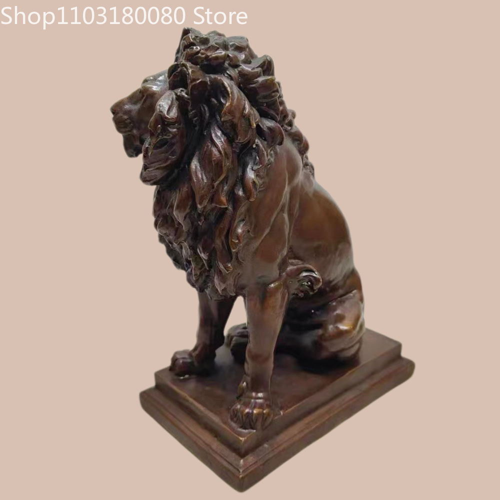 21cm Antique Finish Copper Lio - Home Decor Statue review and price